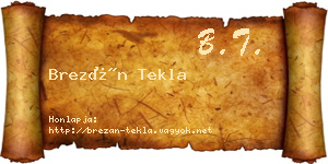 Brezán Tekla névjegykártya